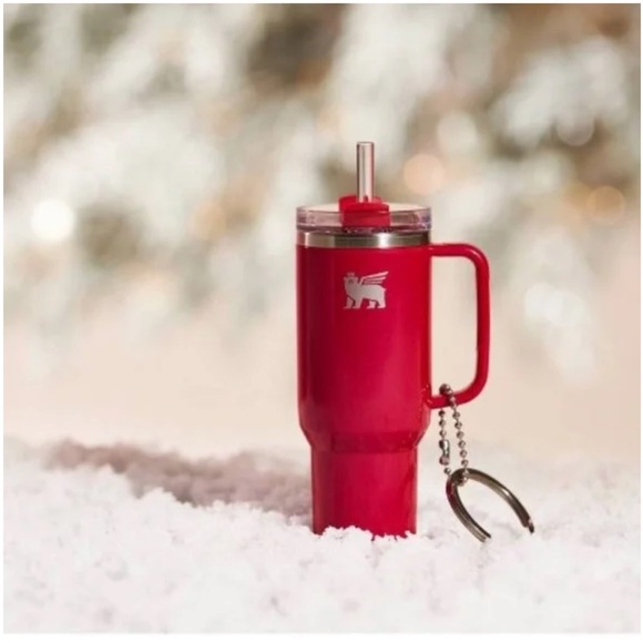 Stanley Mini Quencher Red Ornament Keychain - Picture 1 of 5